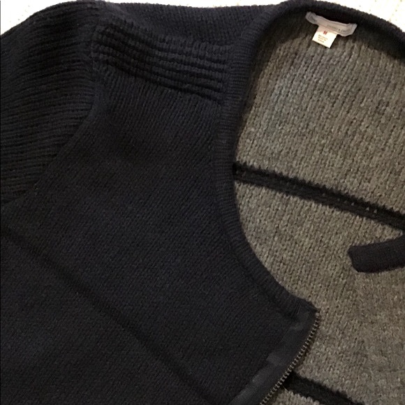 NEW GAP DOUBLE LAYER THICK KNIT MOTO SWEATER JACKET - ASYMMETRICAL METAL ZIPPER - Picture 5 of 11